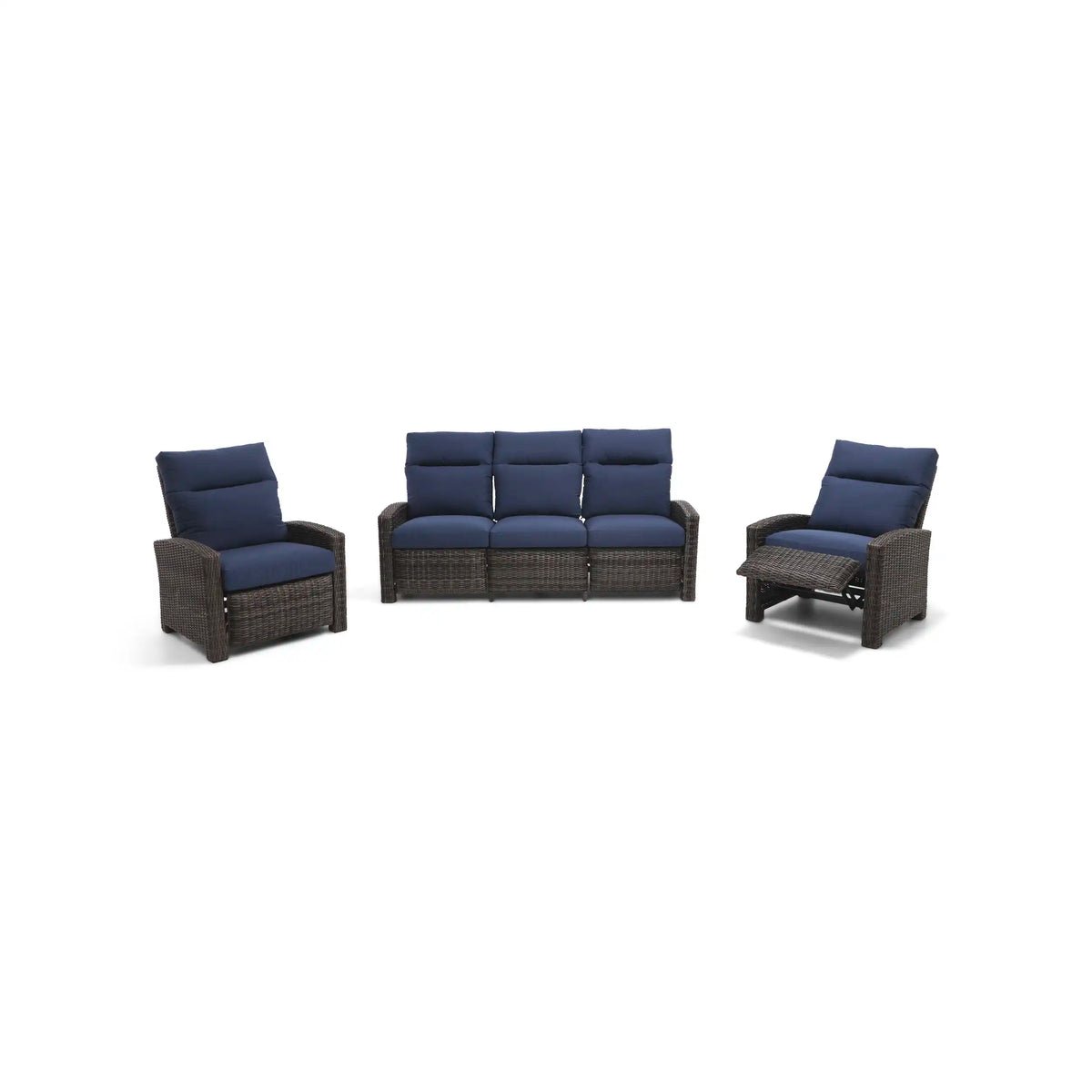 Ellis Reclining 3 Piece Sofa Group - Indigo Acrylic - Image 3