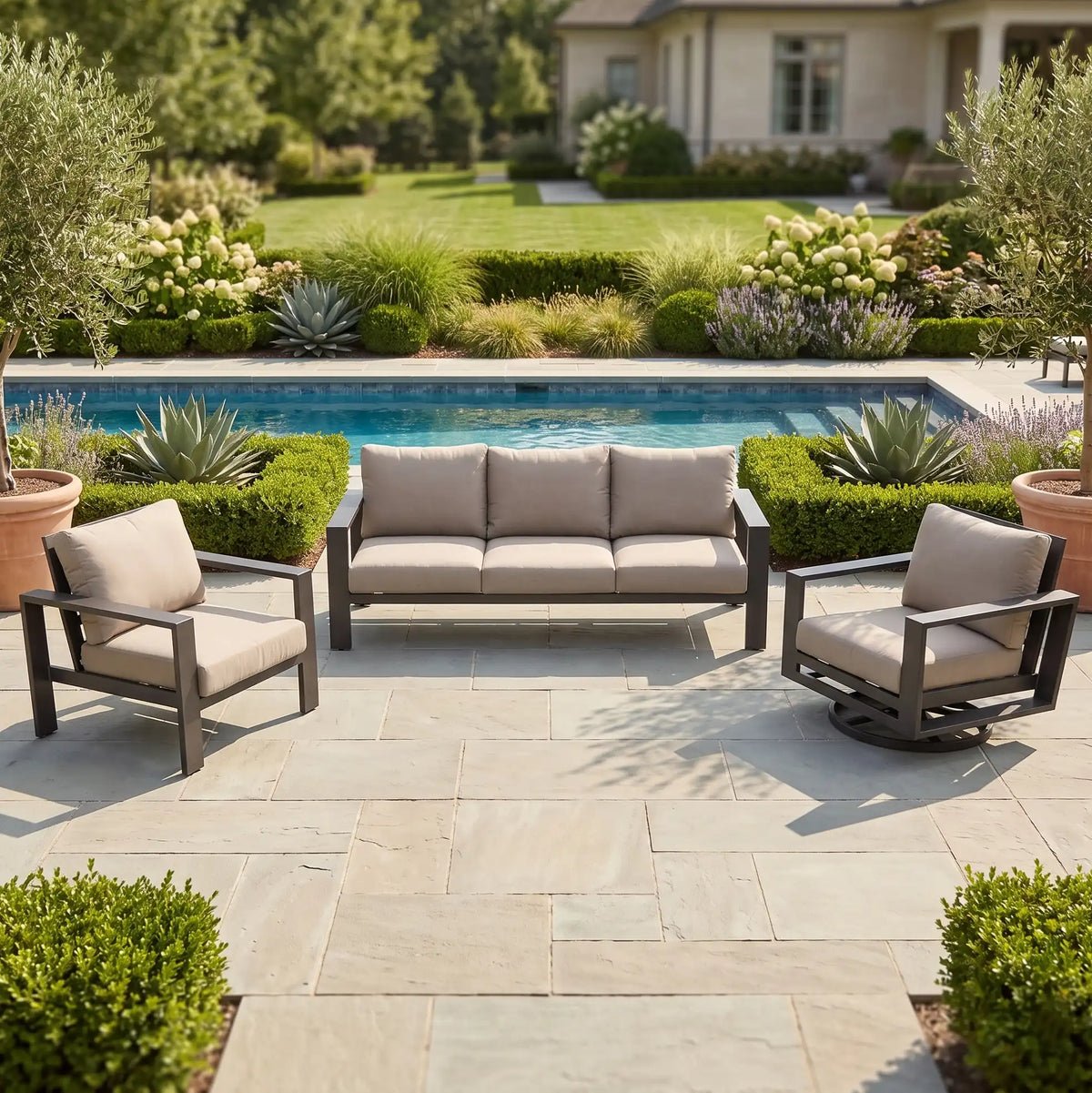 Sutton Grey 3 Piece Sofa Group – Dove
