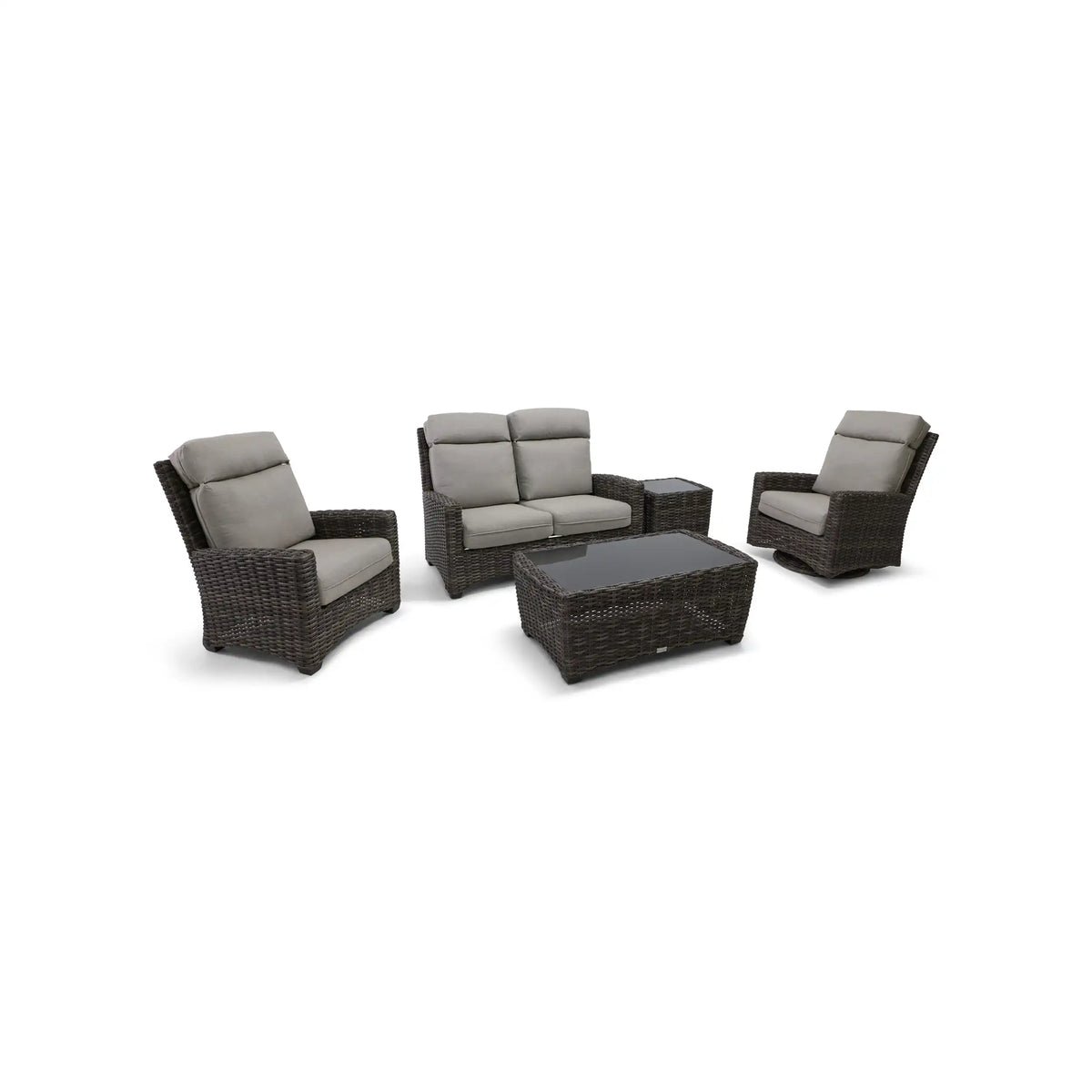 Grey Kampala 5 Piece Loveseat Chat Group - Makar Oyster - Image 3