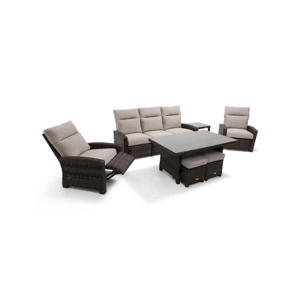 Ellis Reclining 7 Piece Sofa Conversation Group - Dove Acrylic - Image 3