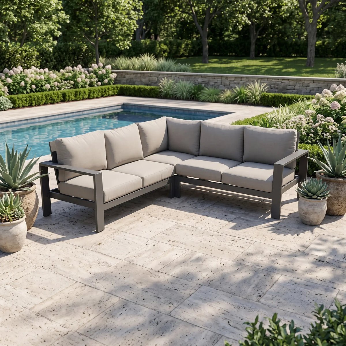 Sutton Grey 3 Piece Sectional Group – Dove