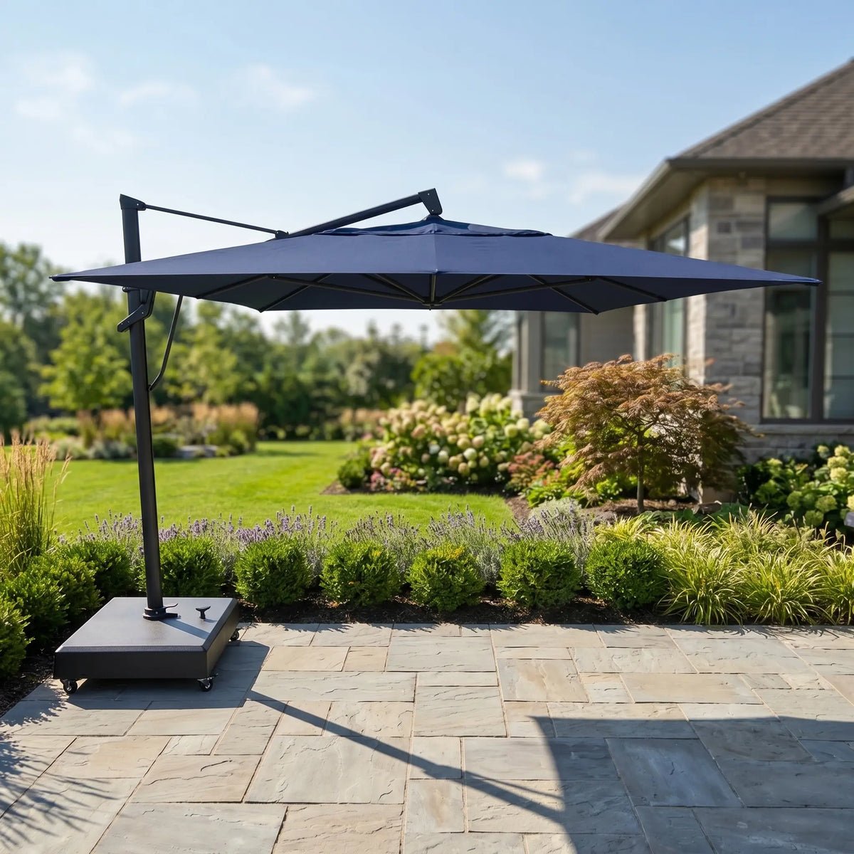 10’x13′ Designer Rectangle AKZ+ Cantilever Umbrella – Indigo