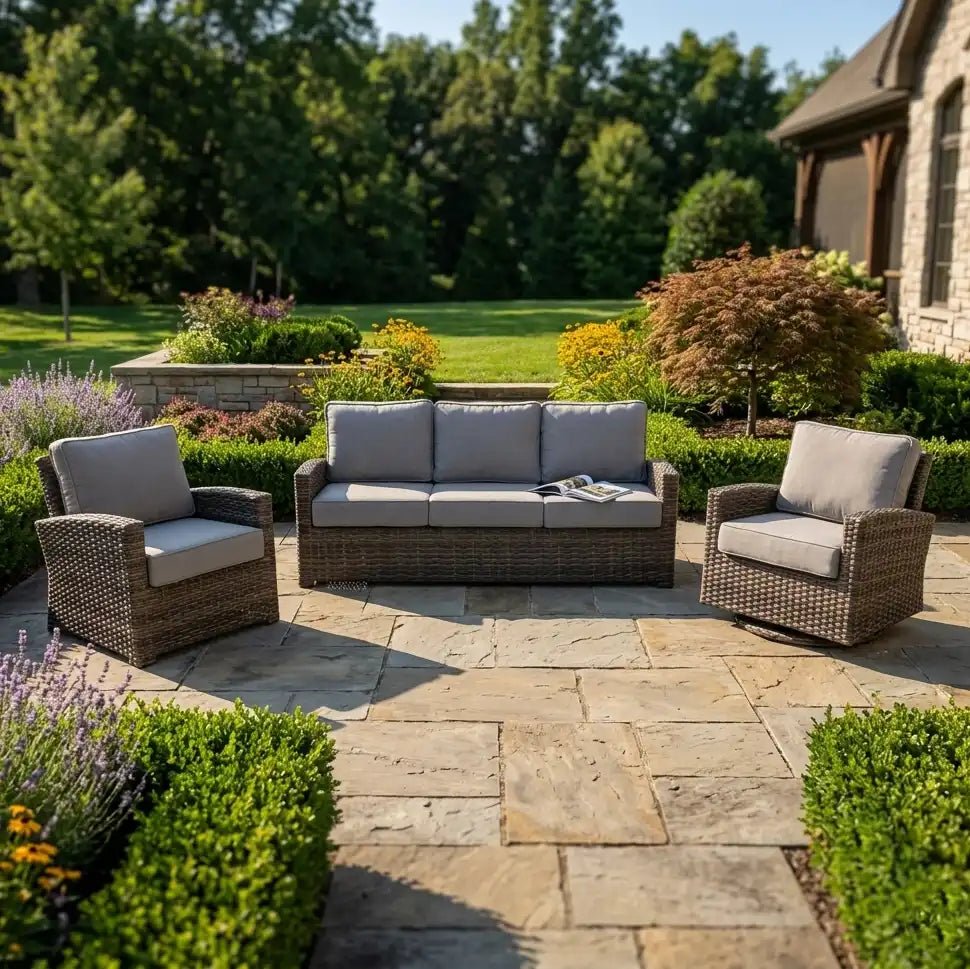 Woodridge 3 Piece Sofa Group – Canvas Steel