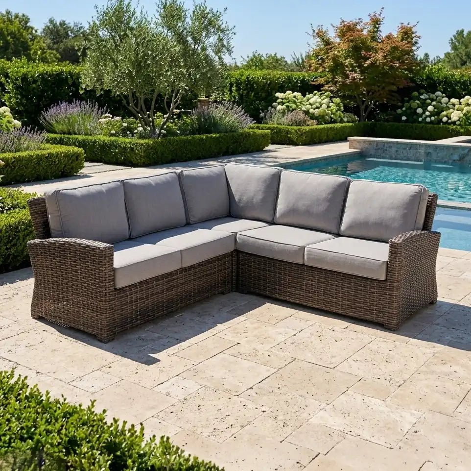 Woodridge 3 Piece Sectional Group – Canvas Steel