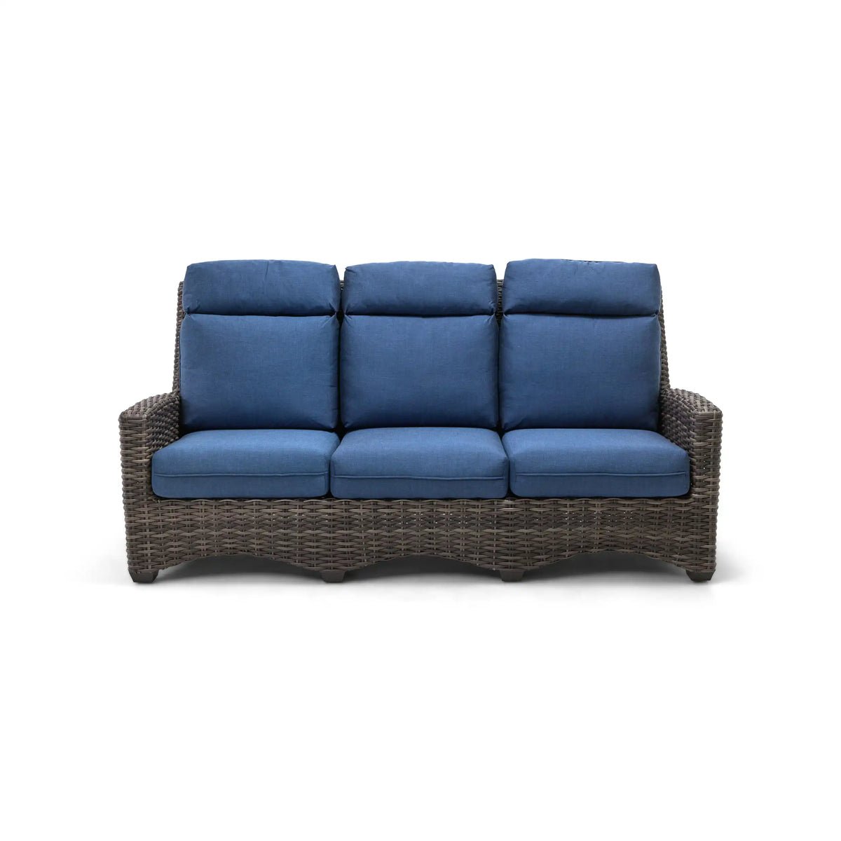 Grey Kampala 5 Piece Sofa Firepit Chat Group - Lifeguard Lapis Indigo - Image 5