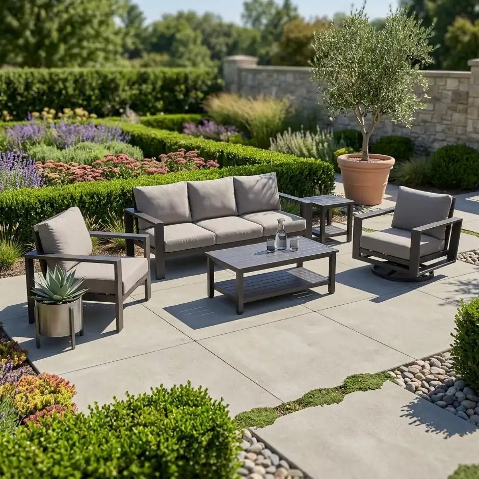 Sutton Grey 5 Piece Sofa Group – Dove