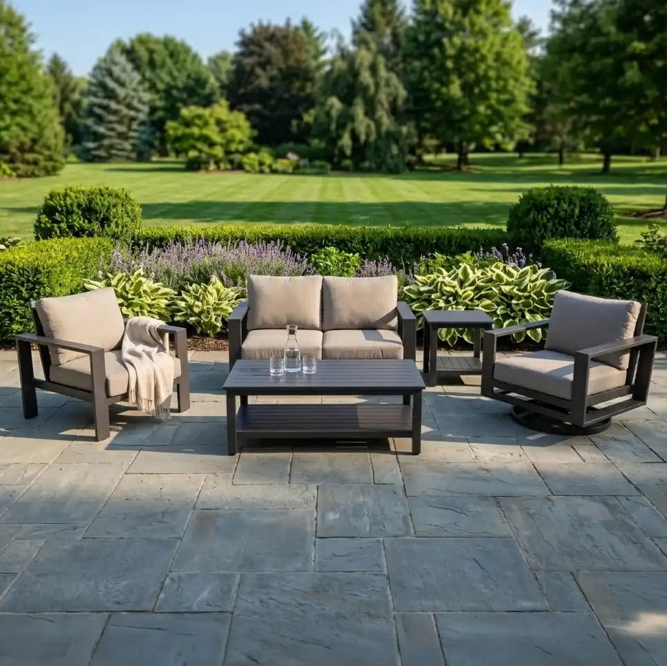 Sutton Grey 5 Piece Loveseat Group – Dove