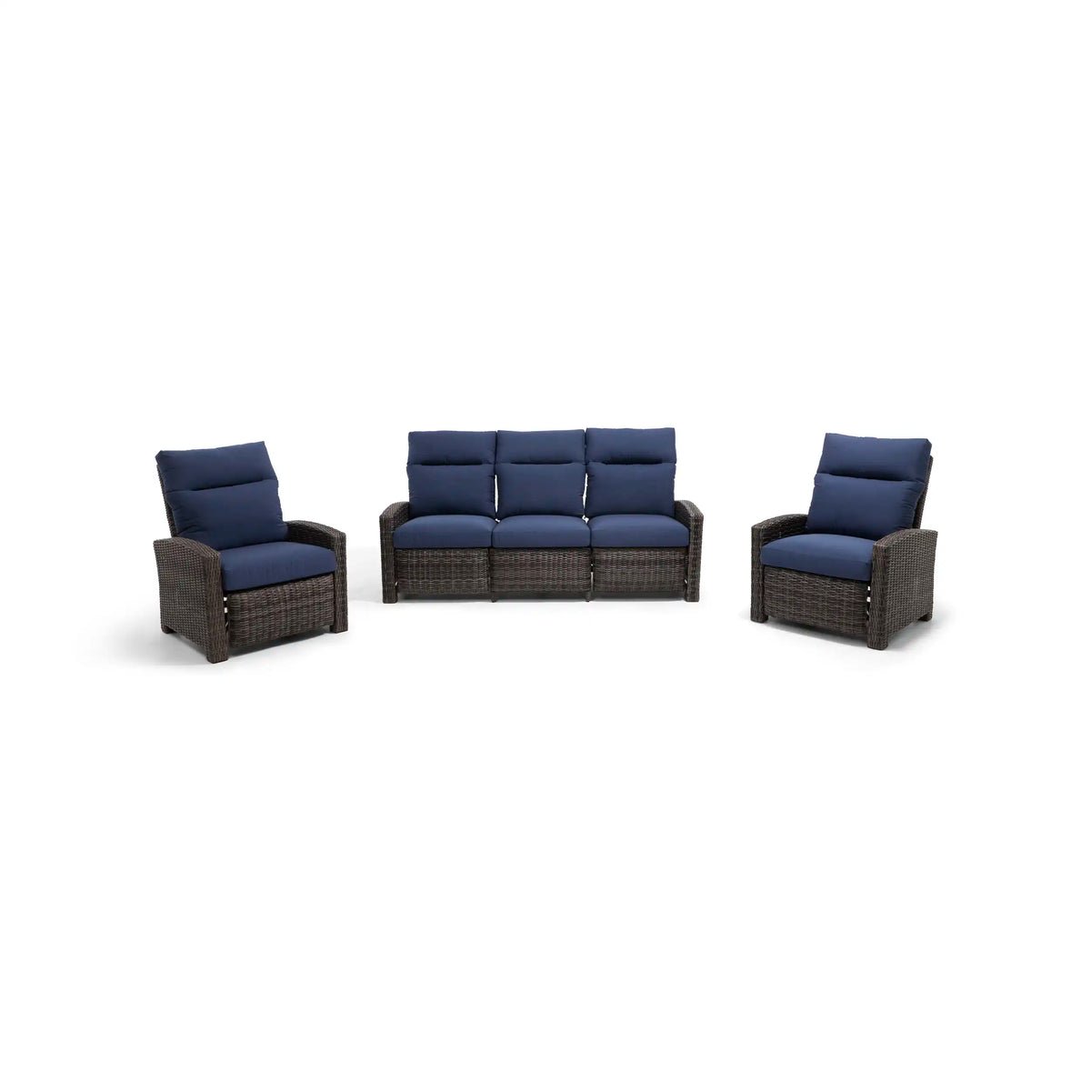 Ellis Reclining 3 Piece Sofa Group - Indigo Acrylic - Image 2