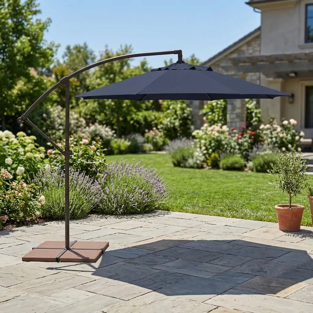 9′ Classic Octagon Non-Tilt Cantilever Umbrella – Navy