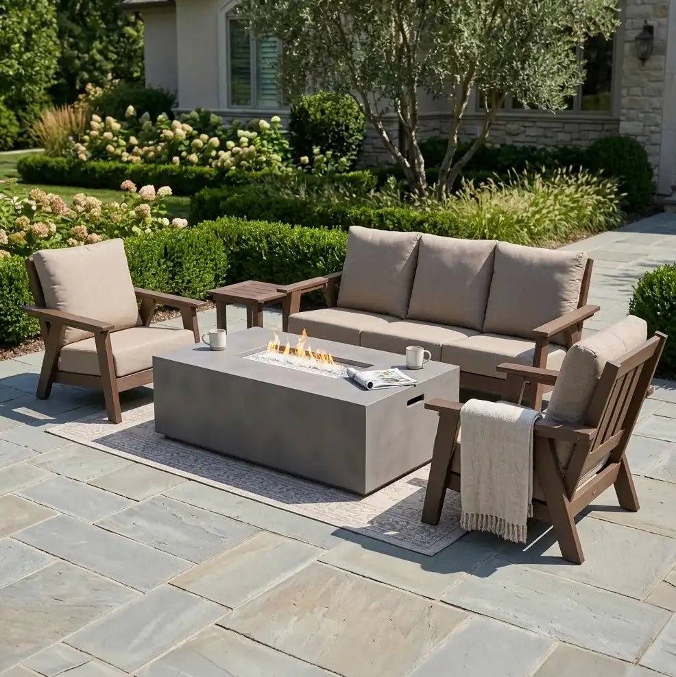 Aruba 5 Piece Sofa Firepit Chat Group