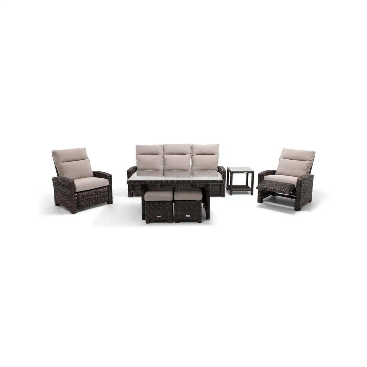 Ellis Reclining 7 Piece Sofa Conversation Group - Dove Acrylic - Image 5