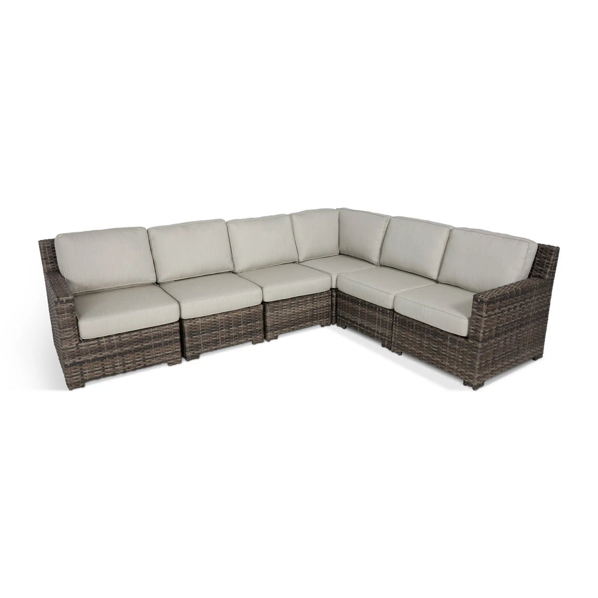 St. Kitts Grey 8 Piece Sectional Firepit Chat Group - Swimmer Oyster - Image 6