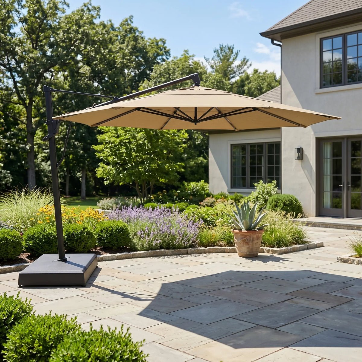 13′ Designer Octagon AKZ+ Cantilever Umbrella – Cast Ash