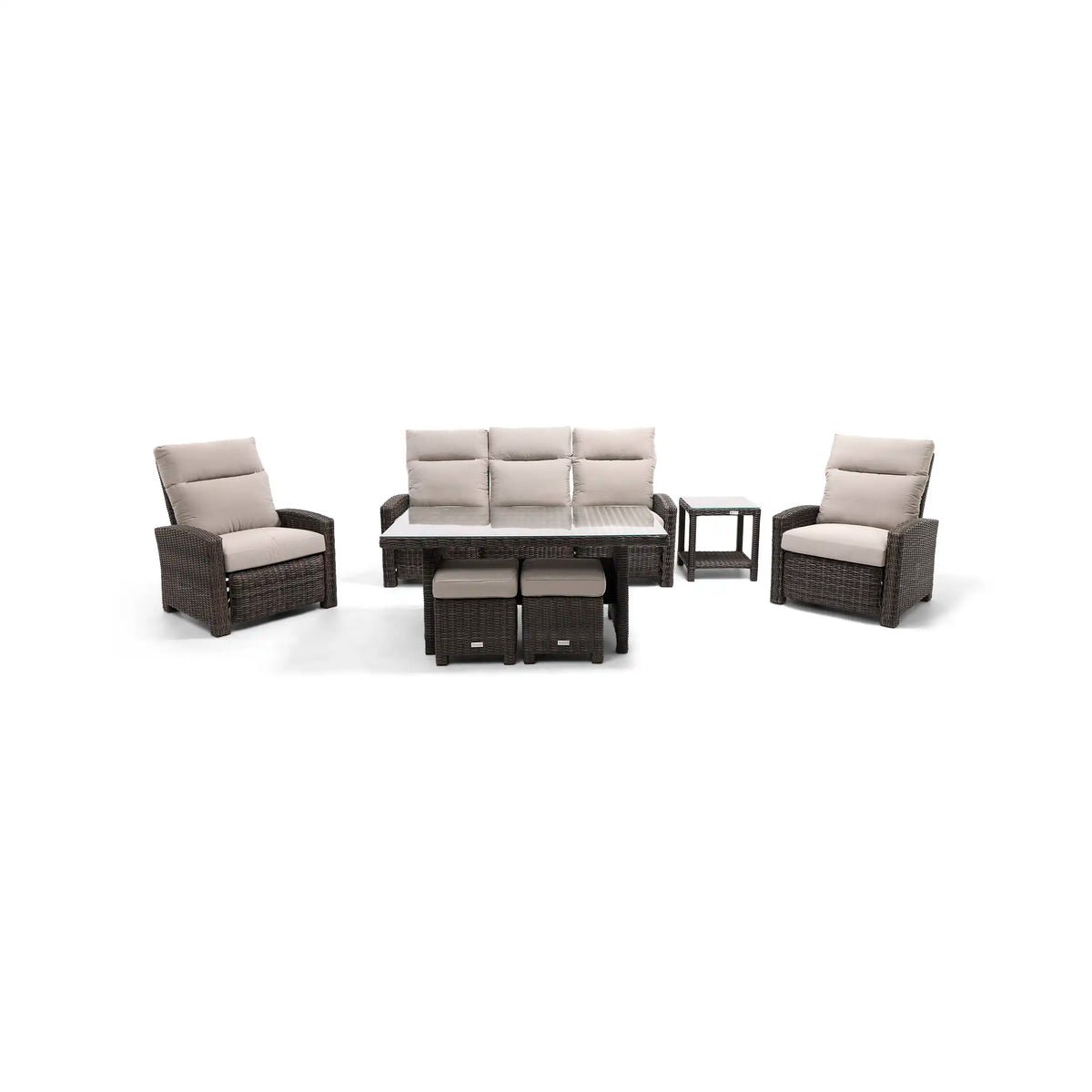Ellis Reclining 7 Piece Sofa Conversation Group - Dove Acrylic - Image 4