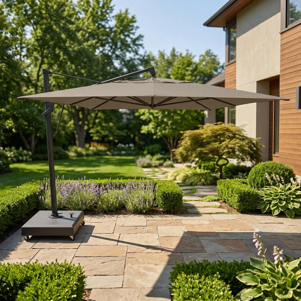 10’x13′ Designer Rectangle AKZ+ Cantilever Umbrella – Cast Ash