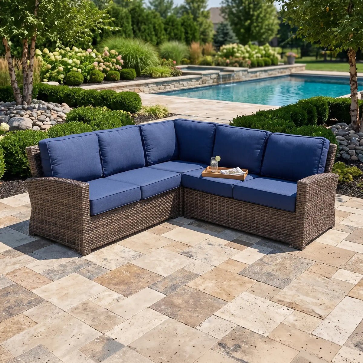 Woodridge 3 Piece Sectional Group – Canvas Indigo