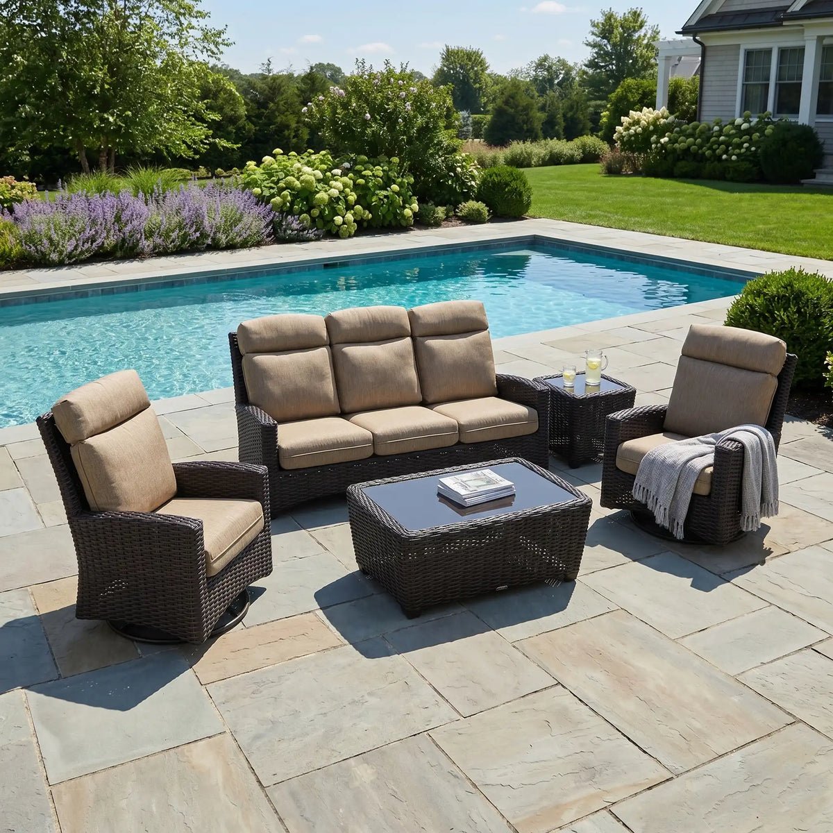 Kampala 5 Piece Sofa Chat Group – Mirage Latte