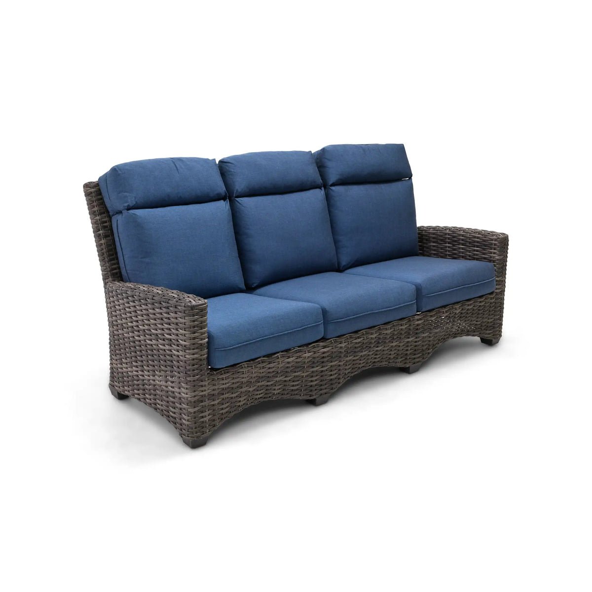 Grey Kampala 5 Piece Sofa Firepit Chat Group - Lifeguard Lapis Indigo - Image 6