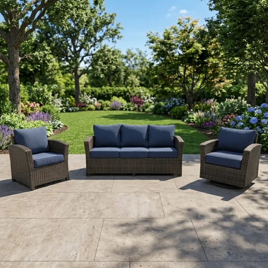 Ellis 3 Piece Sofa Group – Indigo Acrylic