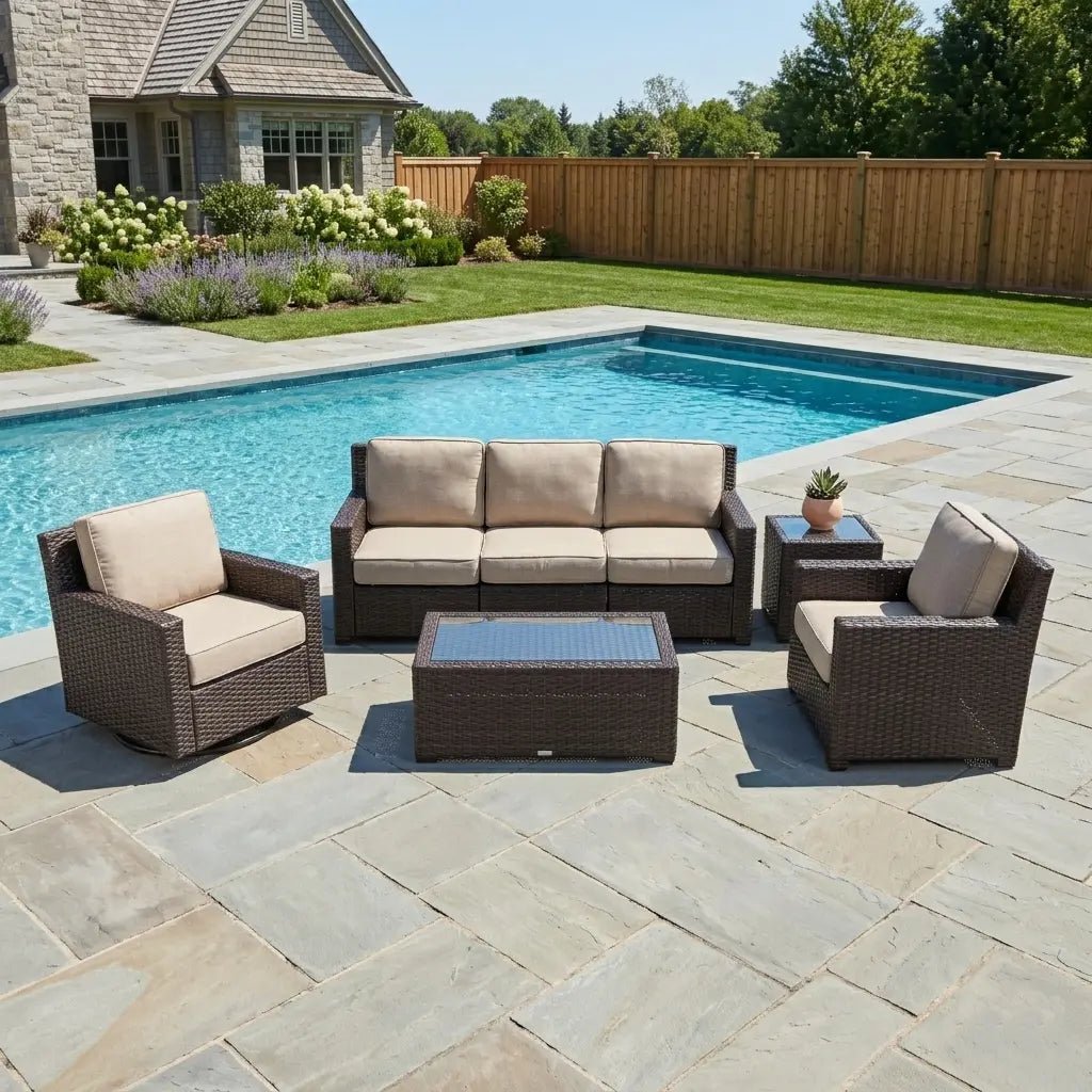 St. Kitts 5 Piece Sofa Chat Group – Lifeguard Ostrich